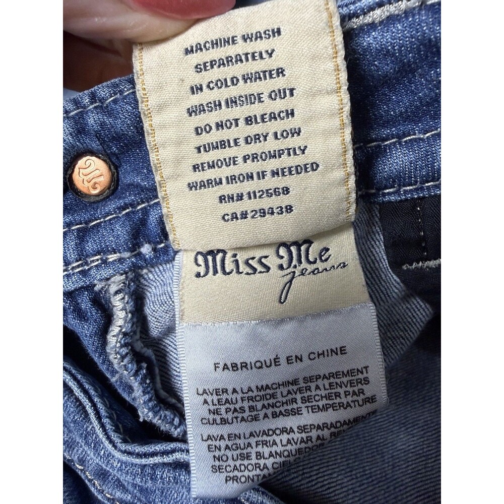 Miss Me Signature Embellished Bootcut Low Rise Jeans Size 29 (Hem Shortened) - Picture 8 of 16